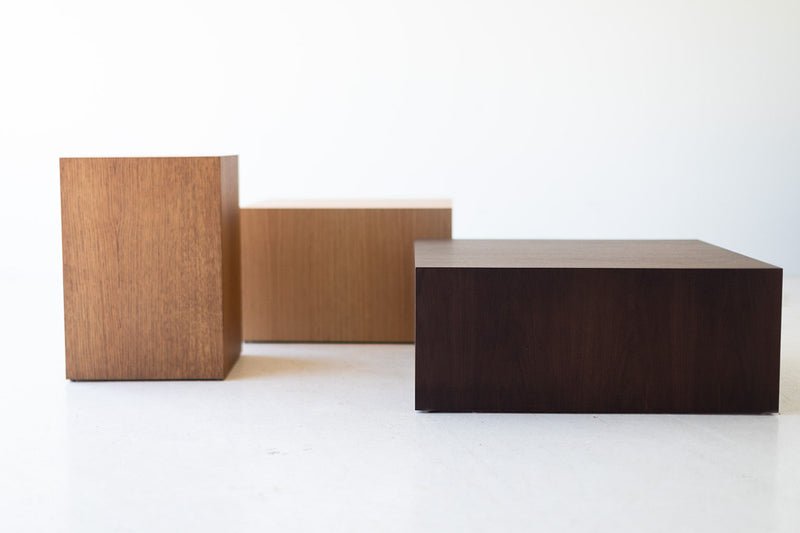 Modern luxury walnut coffee table by Bertu Home, front view