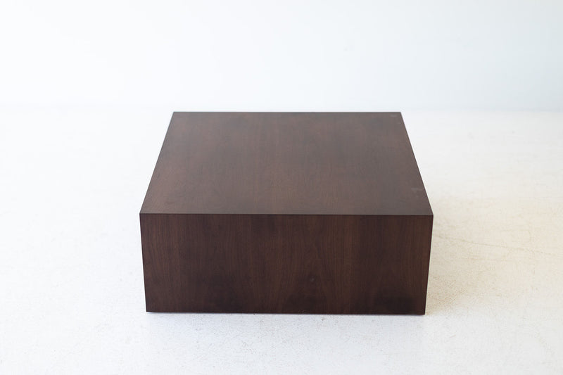 Modern luxury walnut coffee table by Bertu Home, angled view