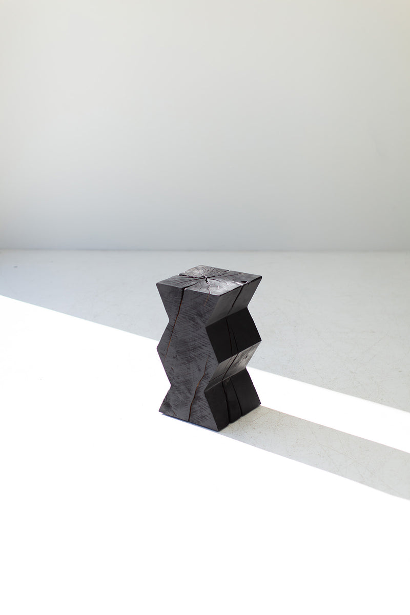Zig zag end table shown from above